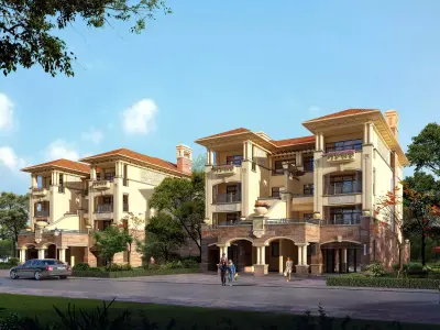 3D model of 2022 luxury fashion villa exterior 73 3D model