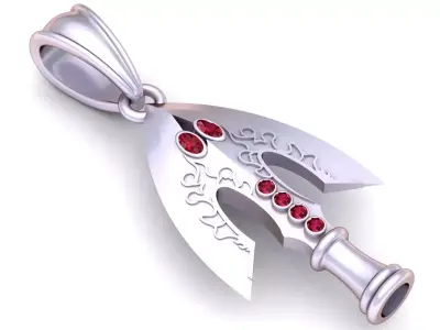 gold arrowhead pendant 3D printable model   3D print model