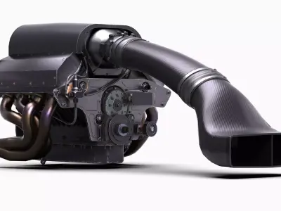 Prostock NHRA Drag Race V8 Engine Low-poly 3D model