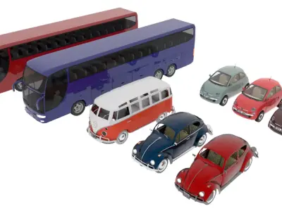 Vehicles pack Low-poly 3D model