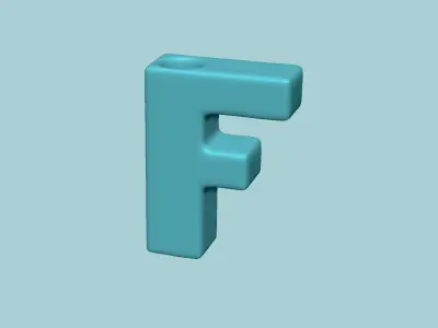 Vase F - Alphabet Vases Collection Letters - STL Printable 3D print model