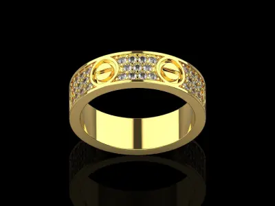 Love Diamonds Ring 19 Size N158 3D print model
