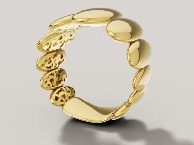 Oval Ring 3D print model C75 3D print model