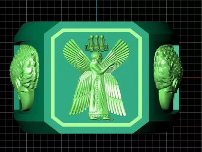 Luxury 5 piece Jesus Christ men ring 3D print model