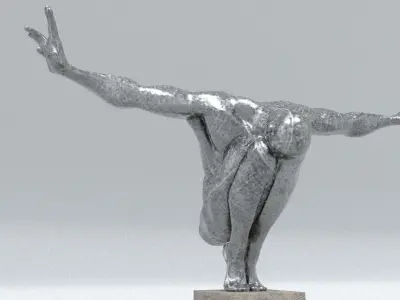 laos Olympic Man Statue 3D model