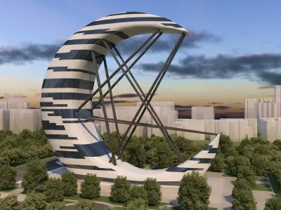 0074 - Crescent Skyscraper 3D model