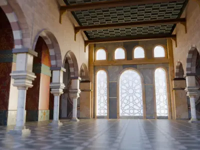 Arabian Islamic Hall Interior 3D model