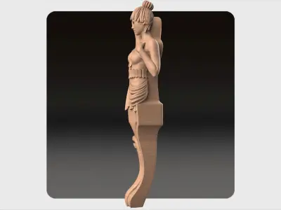 Carved decor ornament for cnc 02 3D model