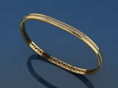 The Lumina Bangle Bracelet jewelry 3D model - for Her 3D print model