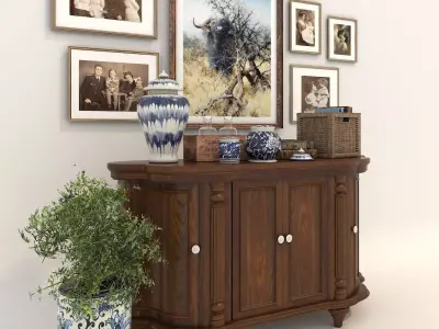 Classic European style Cabinet and Decoration 3D model