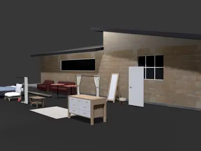 luxury interior pack Low-poly 3D model