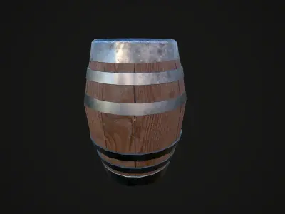 Medieval Barrels and boxes scene Free low-poly 3D model