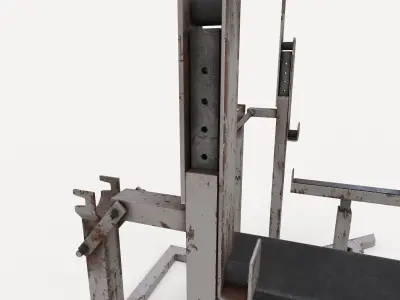 Powerlifting Squat Stand Bench Combo 3D model