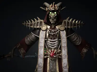 Undead Lich Low-poly 3D model