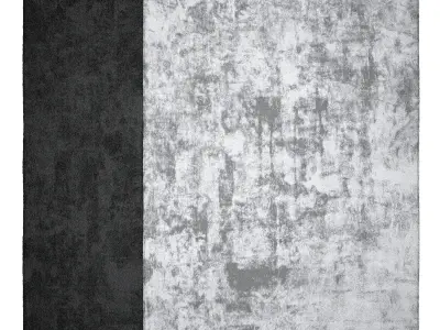 Grey Black wool Rug 3D model