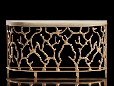 Atlantic Golden Coral Metal Console Table 3D model