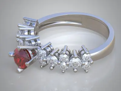 Diamond ring 0445 3D printable model  Free 3D print model