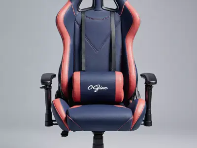 Ergonomic High-Back Gaming Chair with Adjustable Lumbar Support Low-poly 3D model