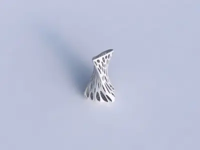 Vase twist puffy tappered triangle with smooth organic lattice 3D print model