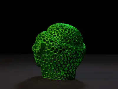 Head Eddie the Ed Voronoi 3D print model