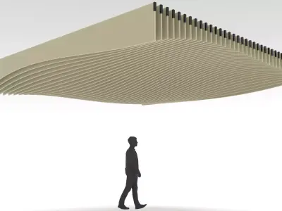 Parametric Ceiling Wave Contour Design with Hangers 3D model