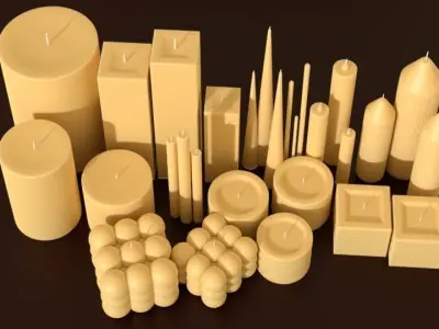  A SMOOTH PACK OF CANDLES 3D model