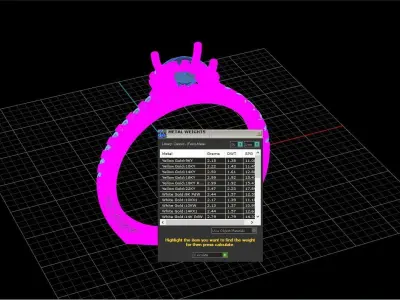 Luxury engagement cluster halo ring design 3D print model