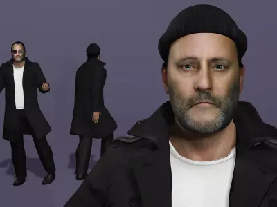 Jean Reno as Leon The Professional Fully Rigged for Unreal Low-poly 3D model