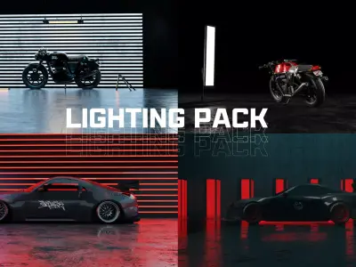 Lighting Studio Pack 3D Blend File Textured FBX  OBJ  MTL Files 3D model