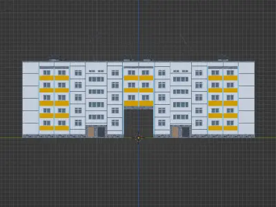 Soviet Panel Building Low-poly 3D model