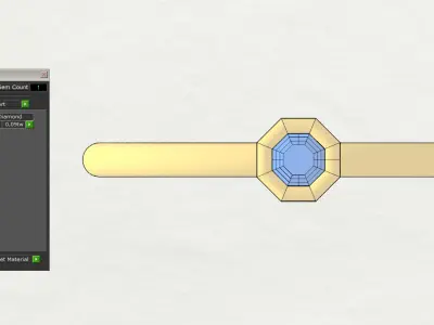 Octagon bezel ring 3D print model