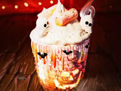 Luxy Boo Milkshake  A sweet bite of spooky luxury  Low-poly 3D model