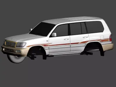 Toyota Land Cruiser J100 GXR 2004 high quality with engine 3D model