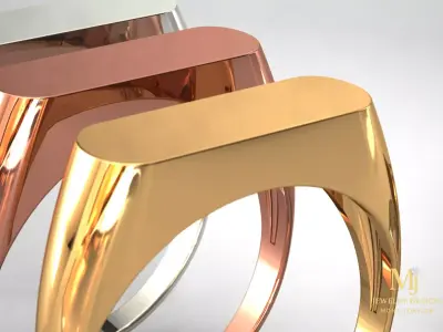 Minimalist Signet Ring 3D Model Free 3D print model
