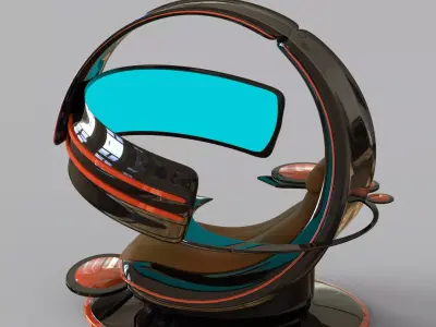 Gaming  Chair Setup Low-poly 3D model