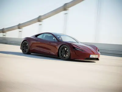 Tesla roadster electric 3D model