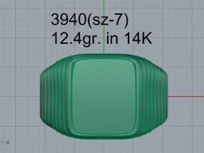 Square Diamond Ring 3940 3D print model