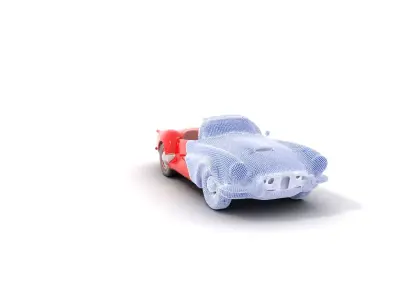 Classic Red Convertible model pack Low-poly 3D model