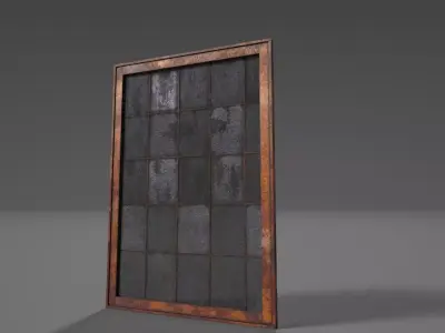 Window Old Factory LowPoly-Version 001 Low-poly 3D model