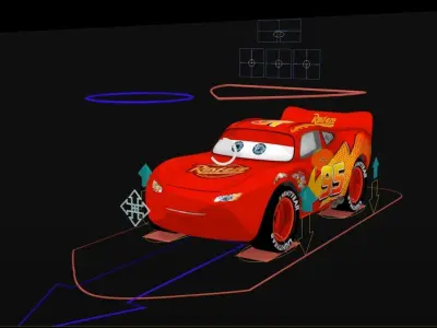 Lightning Mcqueen 3D Rigging  3D model