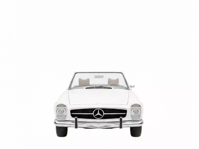 Classic White Convertible Roadster Low-poly 3D model