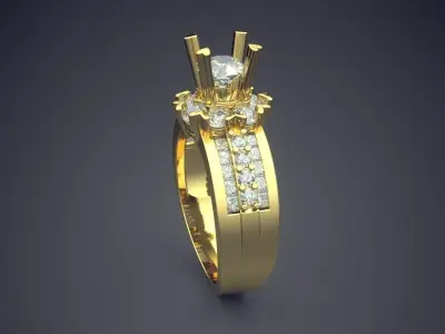 Very Luxury Engagement Ring CAD 3563 3D print model