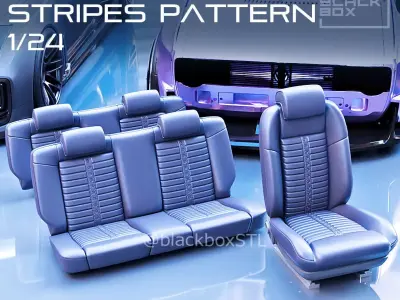 BB04a Stripes Pattern Seat FOR DIECAST AND MODELKITS 1-24th 3D print model