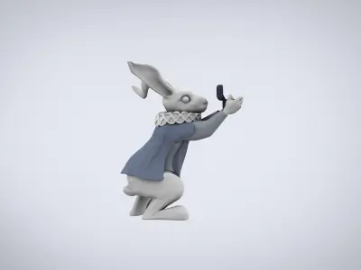 Rabbit from Alice in Wonderland Low-poly 3D model