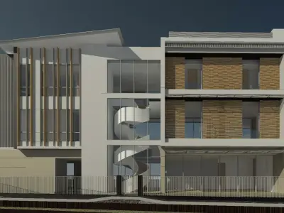 Modern Luxury Residential villa 02 Revit 3D model 3D print model