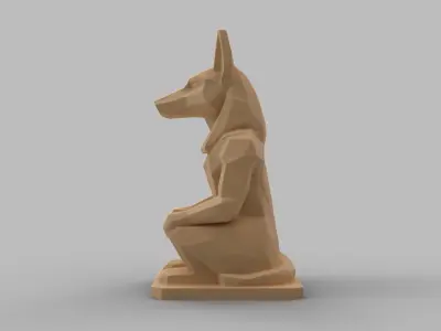 Low Poly Anubis Statue  3D print model