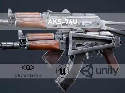 AKS 74U Low-poly 3D model