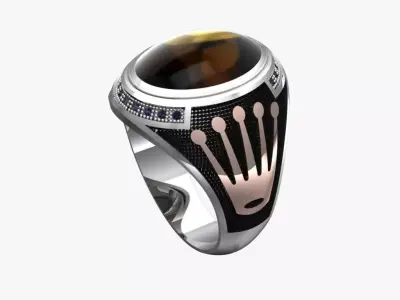 Turkish silver ring men 3D model get