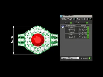 Luxury Multi Halo Gemstone Ring for Women  450 3D print model