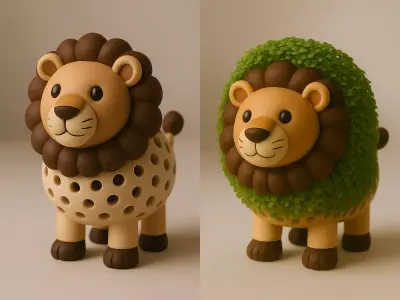 Lion Sprouter Seed Chia Radish Lentil Germinator toy 3D print model